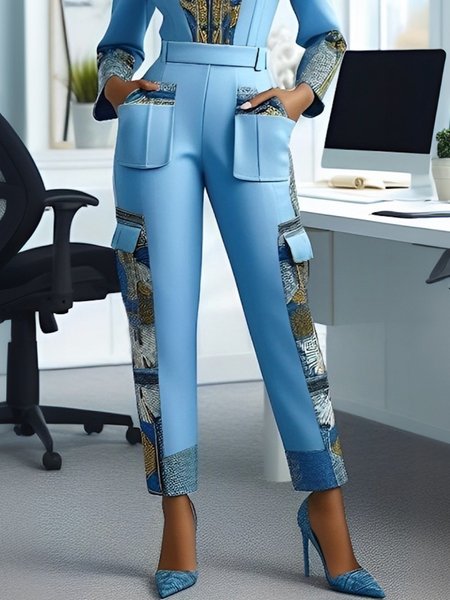 

Urban Color Block Cargo Pants, Blue, Pants