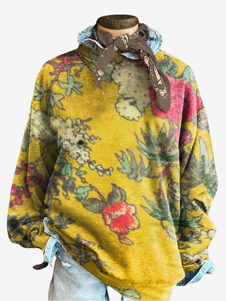Women`s Crew Neck Floral Casual Spring/Fall Long Sleeve Sweatshirt Sweatshirts & Hoodies