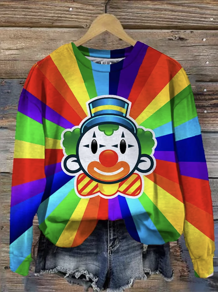 

Vintage Crew Neck Geometric Sweatshirt, Multicolor, Hoodies & Sweatshirts