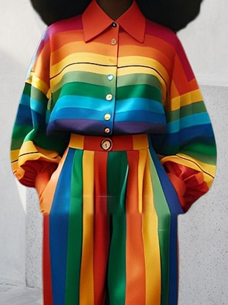 Urban Striped Shirt, As picture, Blouses and Shirts