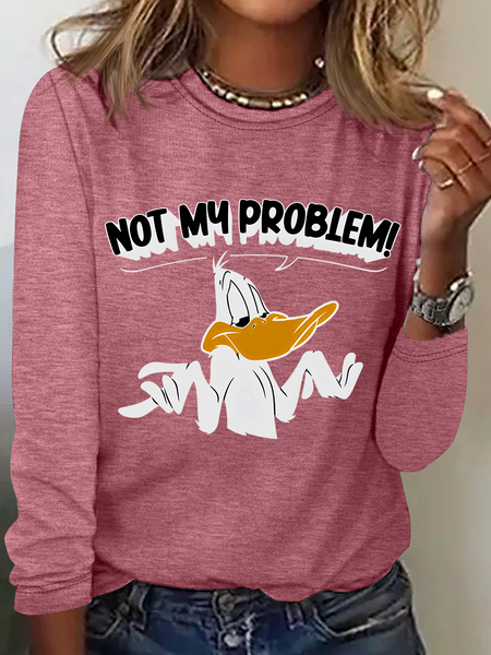

Not My Problem! Casual Long Sleeve Shirt, Watermelon, Long sleeves