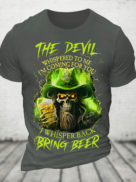 St. Patrick's Day Cotton T-Shirt, Deep gray, T-shirts