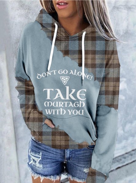 

Casual Hoodie Text Letters Hoodie, Light blue, Hoodies & Sweatshirts