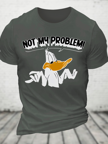 Not My Problem! Cotton T-Shirt, Deep gray, T-shirts