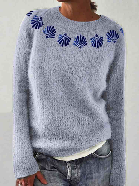 

Women Wool/Knitting Animal Long Sleeve Comfy Casual Sweater, Light blue, Sweaters