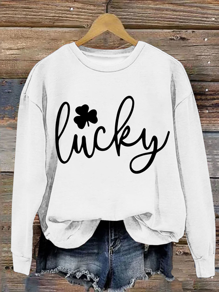 

Lucky Casual Sweatshirt, White, Hoodies&Sweatshirts