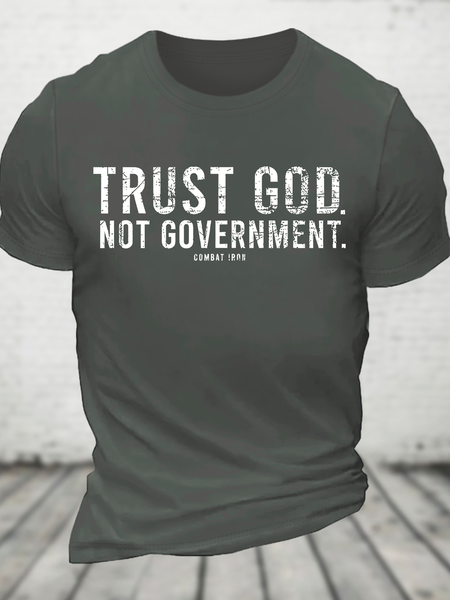 Trust God. Not Government Cotton T-Shirt, Deep gray, T-shirts