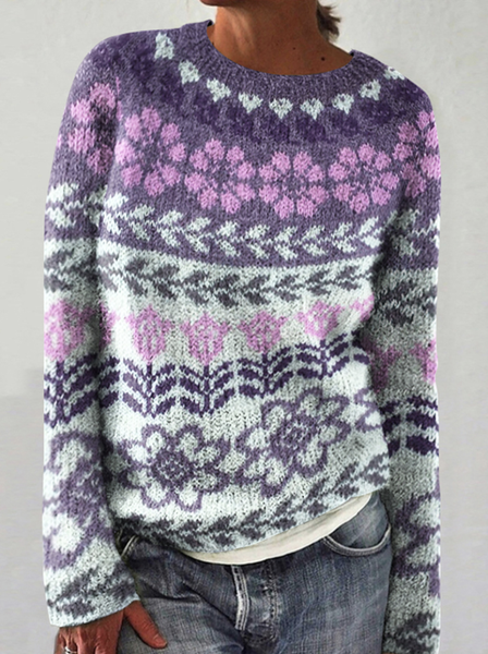 

Women Wool/Knitting Animal Long Sleeve Comfy Casual Sweater, Light purple, Sweaters