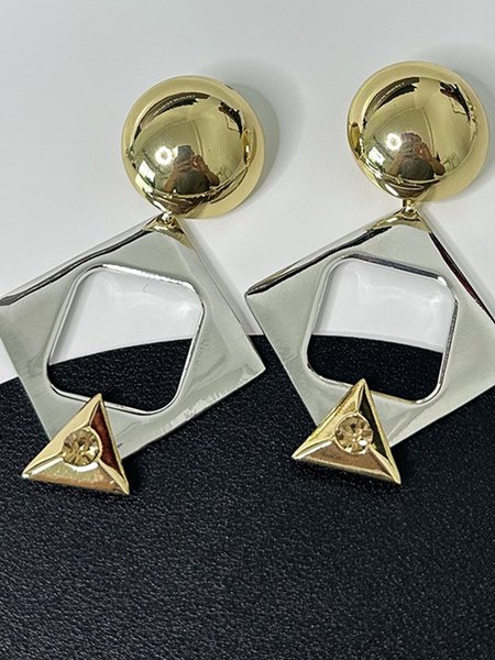 

Urban Geometric Dangle, Golden, Earrings