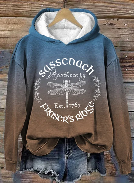 

Sassenach Dragonfly Vintage Plaid Patchwork Gradient Hoodie, Blue, Hoodies&Sweatshirts
