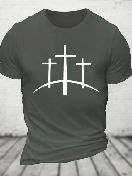 

Jesus Faith Cross Cotton T-Shirt, Deep gray, T-shirts