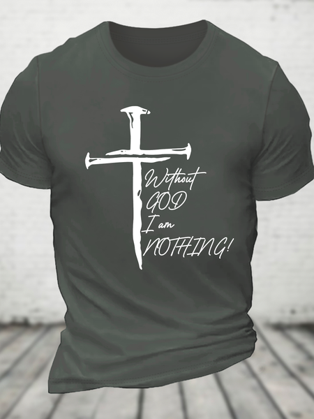 

Without God I Am Nothing Cotton T-Shirt, Deep gray, T-shirts