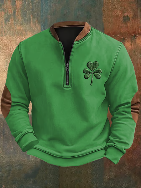 

Men's St. Patrick's Day Print Zip-Up Sweatshirt, Aqua, Hoodies&Sweatshirts