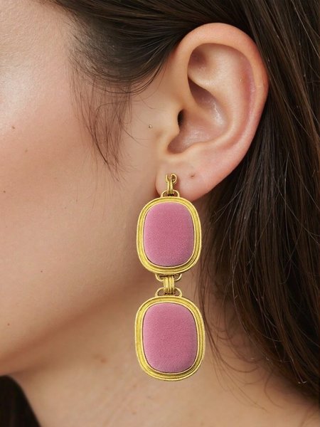 

Elegant Geometric Dangle, Pink, Earrings