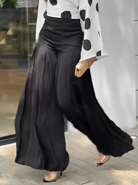 

Urban Plain Baggy Pants, Black, Pants