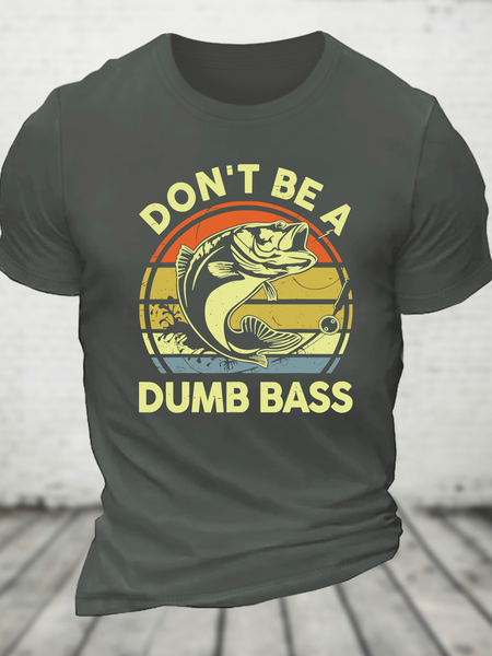 

Dont Be Dumb Bass Cotton T-Shirt, Deep gray, T-shirts