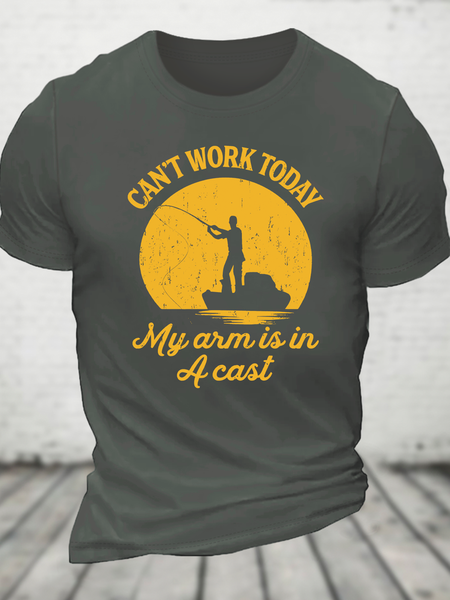 

I Can't Work Today My Arm Is In A Cast Cotton T-Shirt, Deep gray, T-shirts