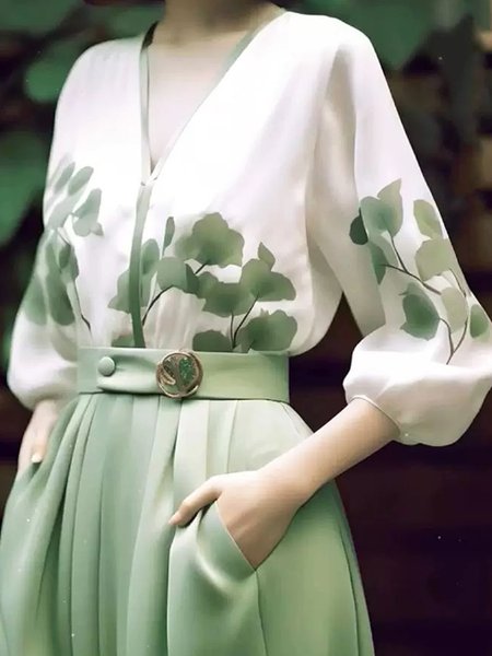 

Urban Floral V Neck Blouse, As picture, Blouses and Shirts