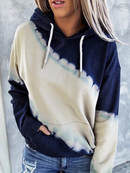 

Casual Hoodie Color Block Sweatshirt Zipper, Deep blue, Hoodies & Sweatshirts
