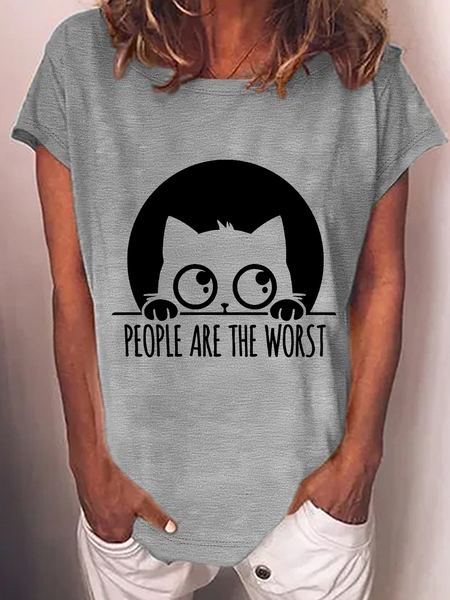 

People Are The Worst Cotton-Blend T-Shirt, Gray, T-shirts