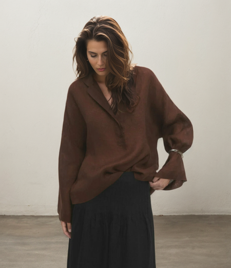 

Plain Linen Shirt, Coffee, Blouses & Shirts