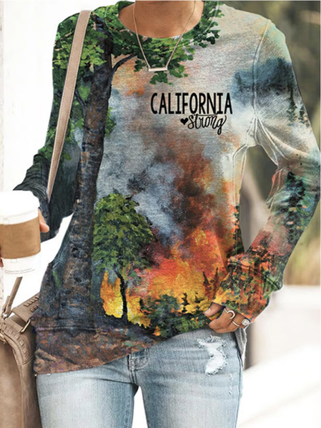 

Vintage Crew Neck Scenery Sweatshirt, Green, Hoodies & Sweatshirts