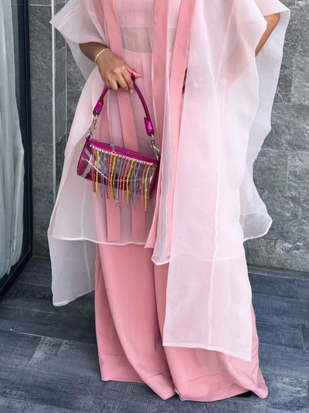 Urban Plain Wide Leg Pants, Pink, Pants