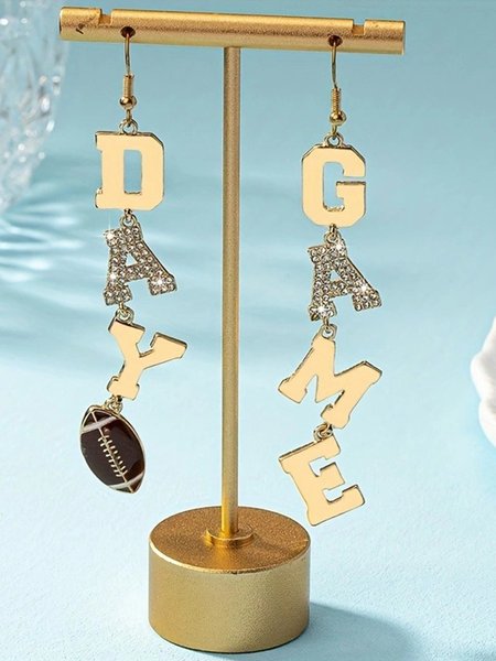 

Urban Text Letters Dangle, As picture, Earrings