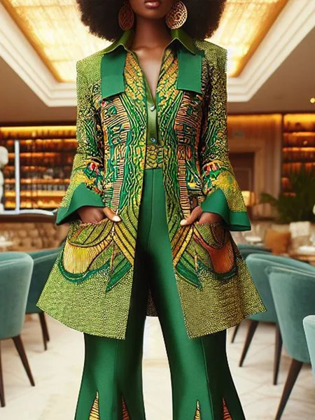 

Urban Ethnic Shawl Collar Jacket, Green, Jackets