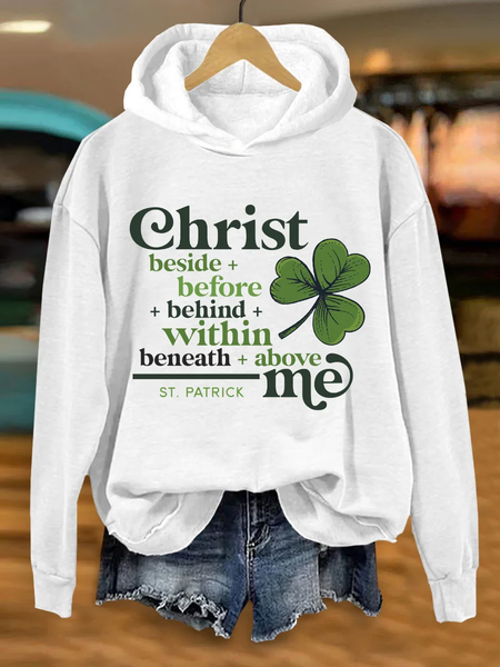 

Women's Text Letters Spring/Fall Printing Long Sleeve Casual Daily Hoodie, White, Sweatshirts & Hoodies