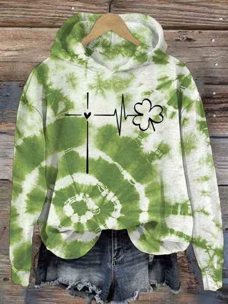 

Women's Shamrock Spring/Fall Printing Long Sleeve Casual Daily Hoodie, Green, Sweatshirts & Hoodies