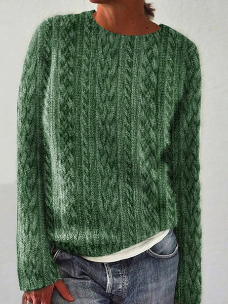 

St. Patrick's Day Women Wool/Knitting Animal Long Sleeve Comfy Casual Sweater, Green, Sweaters