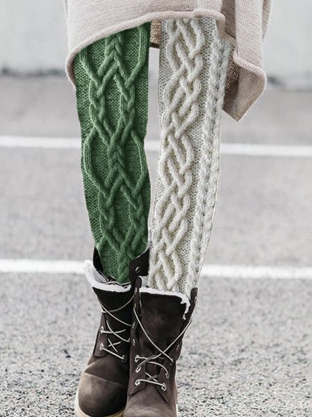 

Vintage St. Patrick's Day Plaid Long Leggings, Green, Leggings