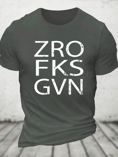

Zero Fucks Given Sarcastic Funny Cotton T-Shirt, Deep gray, T-shirts