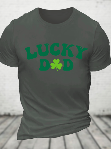 

Lucky Dad St Patrick's Day Cotton T-Shirt, Deep gray, T-shirts