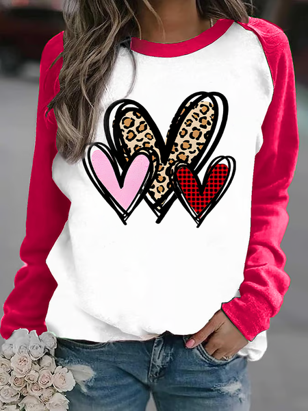 

Women Casual Crew Neck Loose Valentine's Day Sweatshirt, Pink, Hoodies&Sweatshirts