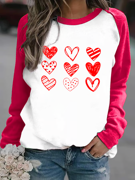 

Women'S Valentine's Day Crew Neck Sweatshirt, Pink, Hoodies&Sweatshirts