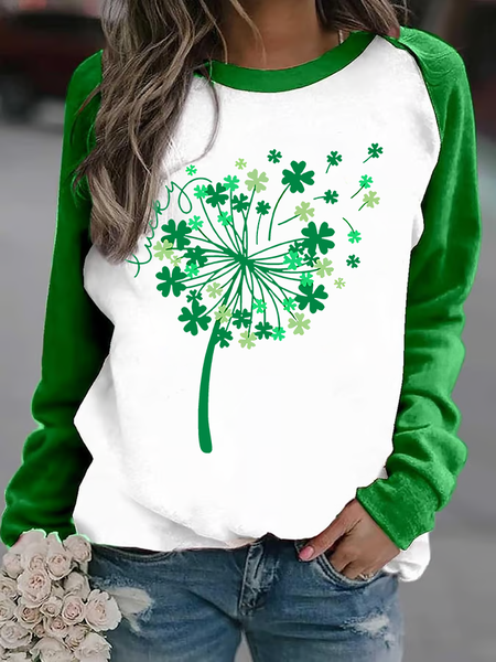

Women'S St. Patrick's Day Crew Neck Sweatshirt, Green, Hoodies&Sweatshirts