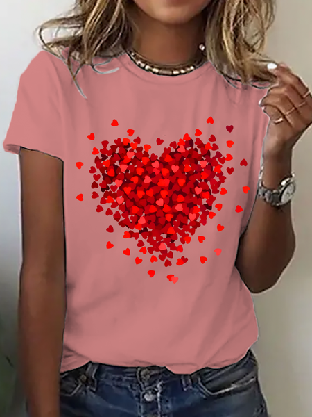 

Let Love Fill Your Heart Cotton T-Shirt, Orange pink, T-shirts