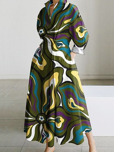 

Urban Abstract Geometry Maxi Dress, As picture, Maxi Dresses