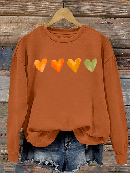 

Cute Watercolor Heart, Valentine's Day Casual Sweatshirt, Orange, Hoodies&Sweatshirts