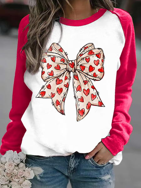 

Women'S Valentine's Day Crew Neck Sweatshirt, Pink, Hoodies&Sweatshirts