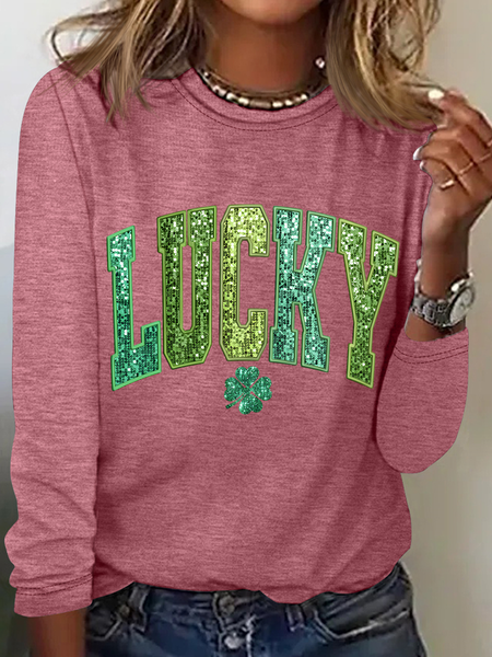 

St Patrick's Lucky Casual Long Sleeve Shirt, Watermelon, Long sleeves