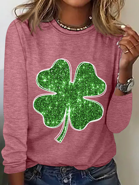 

Green St.Patrick’S Day Casual Long Sleeve Shirt, Watermelon, Long sleeves