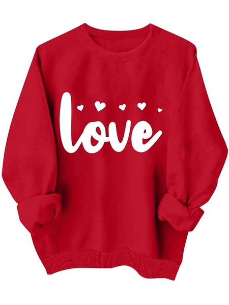 

Casual Loose Heart/Cordate Crew Neck Sweatshirt, Color5, Hoodies&Sweatshirts