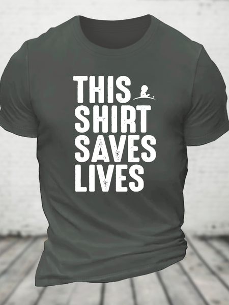 

This Shirt Saves Lives Cotton T-Shirt, Deep gray, T-shirts