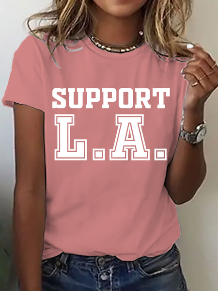 

Support La Wildfire Relief Cotton T-Shirt, Orange pink, T-shirts