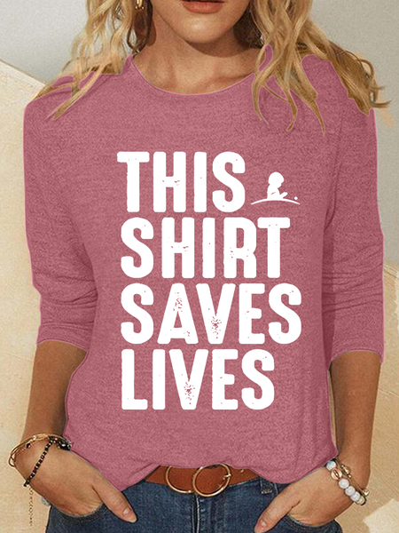 

This Shirt Saves Lives Casual Long Sleeve Shirt, Watermelon, Long sleeves