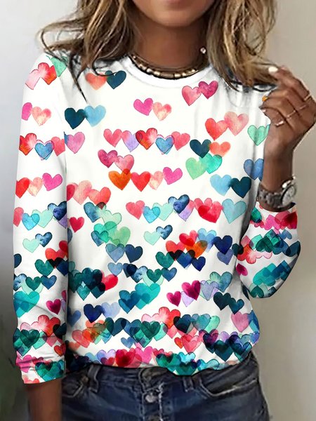 

Vintage Plaid Crew Neck Long Sleeve T-shirt, White, T-shirts