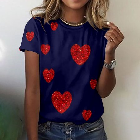 

Casual Plain T-Shirt, Dark blue, T-shirts